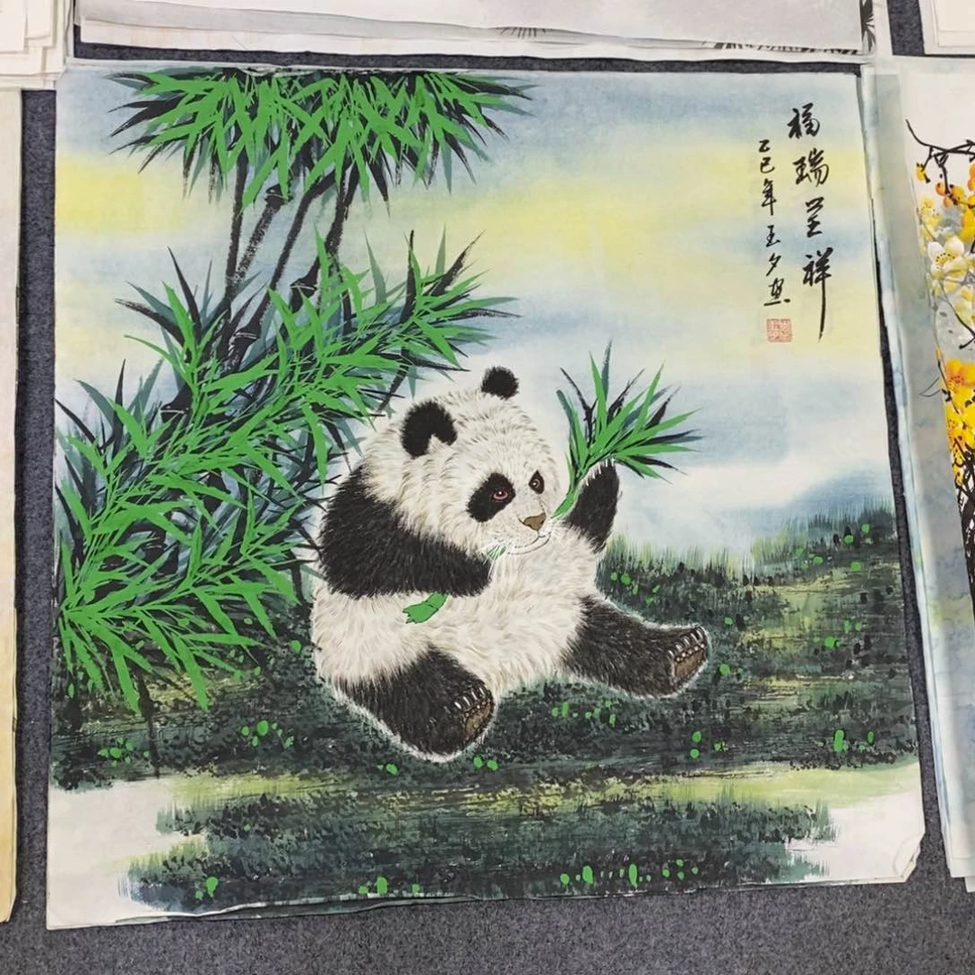 国画尺寸70✖️70精品斗方手绘画
