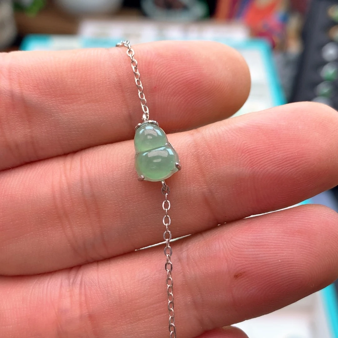 颈饰银S925镶嵌翡翠