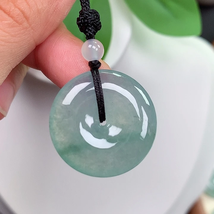 翡翠未镶嵌颈饰平安扣 24.9x5.6mm