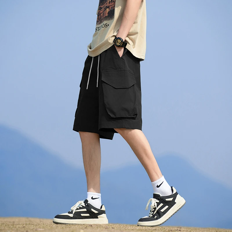 工装短裤男款夏季潮牌街头多口袋痞帅五分裤美式宽松运动休闲短裤