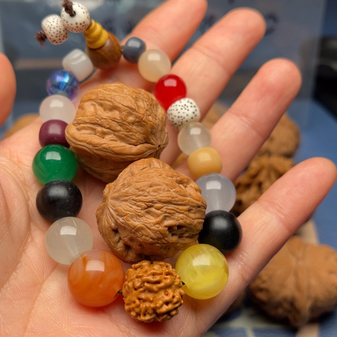 ****粉文玩核桃吊坠福利元宝异型