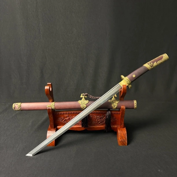 龙泉锻锋阁 张小敬同款 敬安刀 密炼钢 覆土烧刃 未开刃