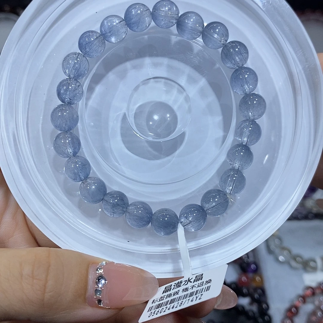 未镶嵌手串水晶钢丝蓝8