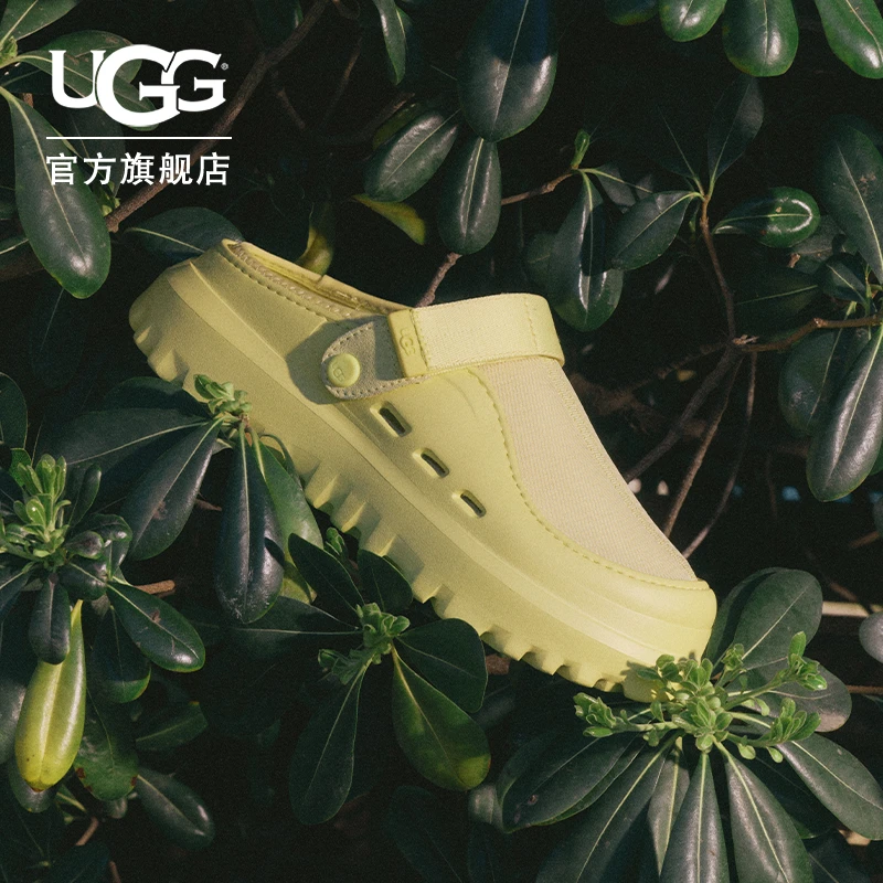 UGG夏季新款男款时尚舒适轻便纯色厚底魔术贴休闲凉鞋1166912