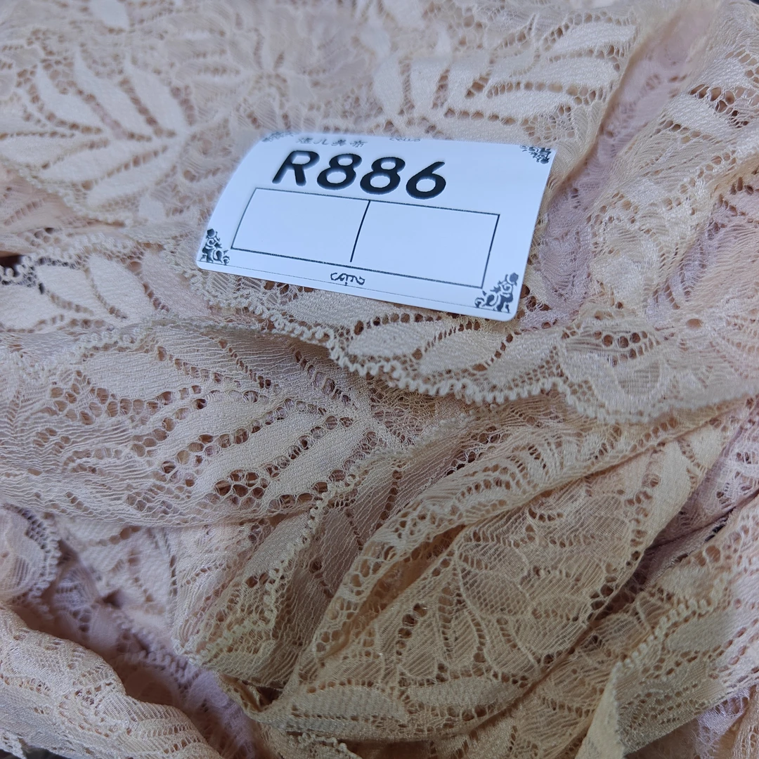 886杏粉弹力蕾丝辅料