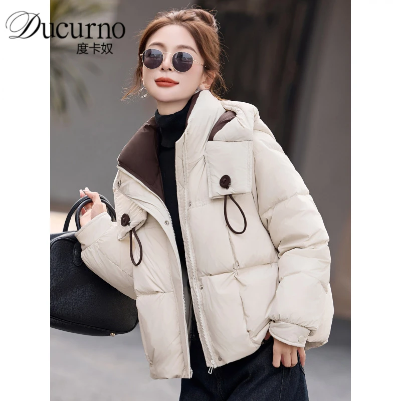 休闲羽绒服女款加厚2025新款冬季时尚宽松连帽韩版巨好看女士外套