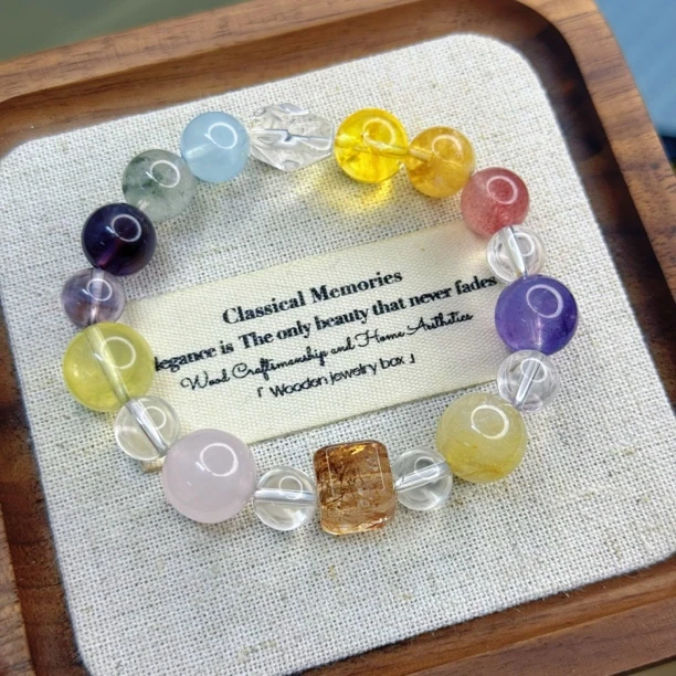 赫拉之手【彩虹乐园】10-12mm天然多宝水晶时尚款礼物原创设计