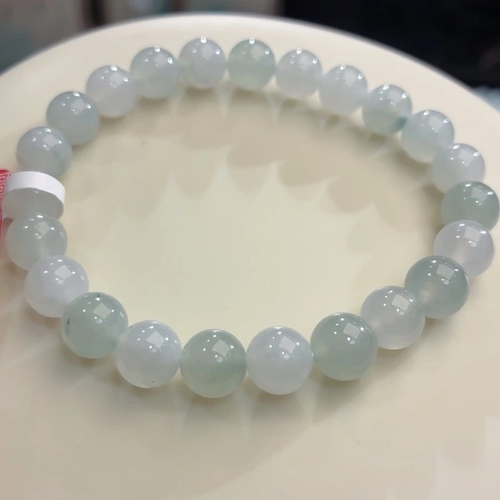 翡翠未镶嵌手链冰胶马卡龙卡8.4
