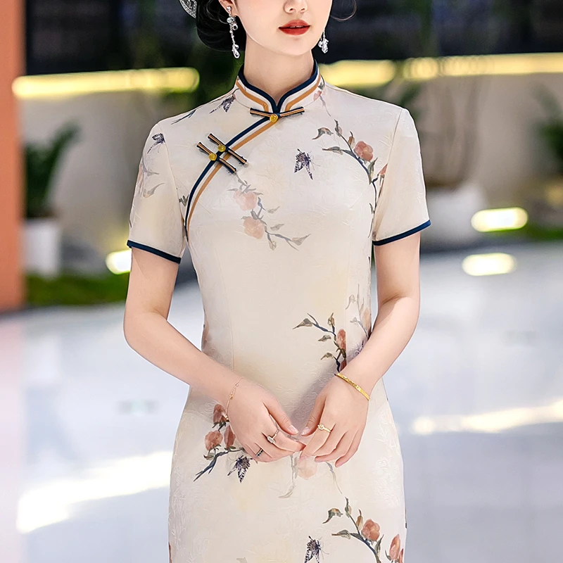 高端绝美新中式旗袍2025新款日常可穿晚礼服老上海夏季民国风裙子