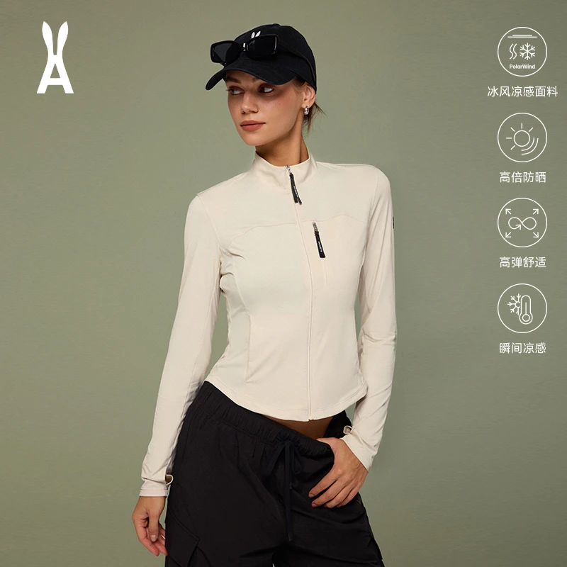 山系平纹立领针织修身防晒衣｜原纱凉感防晒｜高弹亲肤｜透气速干