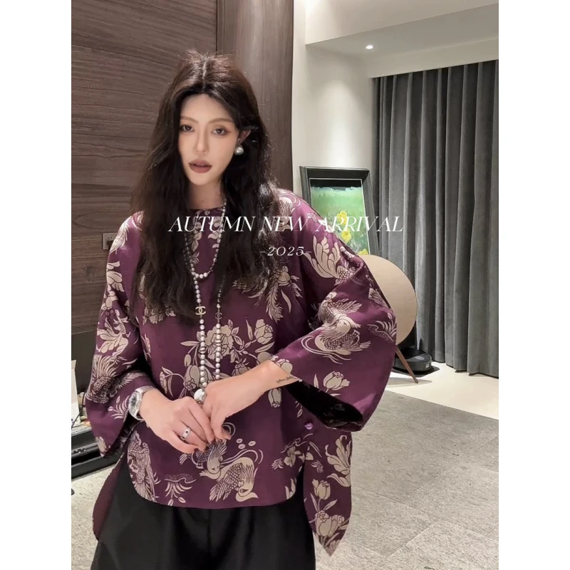 高温妮【紫麟游凤】国风前短后长新中式廓形新中式上衣 5e52517