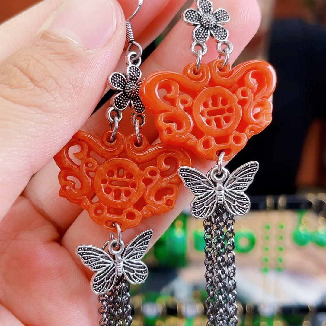 翡翠未镶嵌耳饰饰品