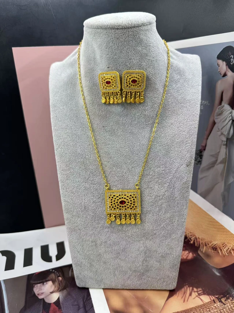 铜合金项链 铜合金项链 四件套项链dilzok 新款金色时尚手工