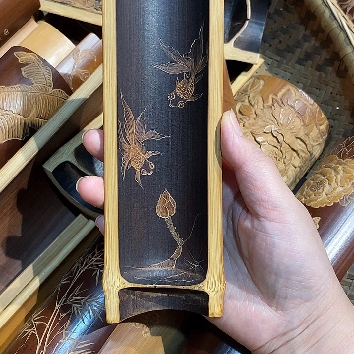 小***艺老煤竹手工雕刻精品茶则