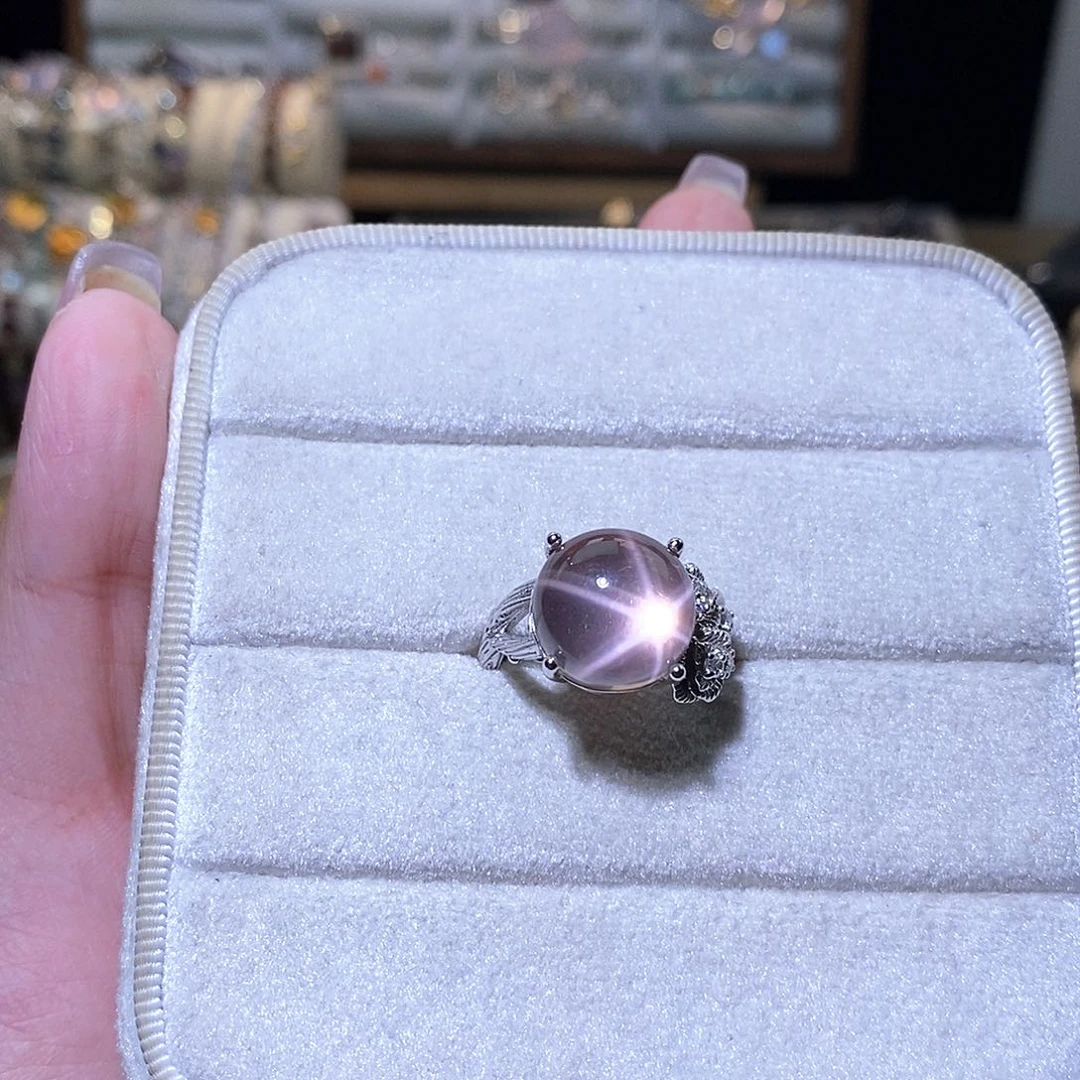 水晶戒指银S925镶嵌