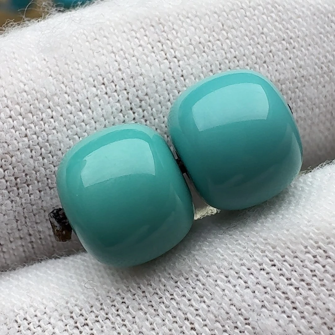 绿松石未镶嵌老型对珠8.8