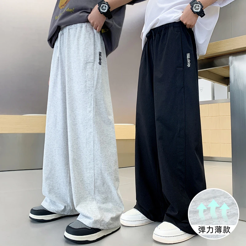 男童夏装运动裤中大童裤子夏天薄款2025新款儿童男孩宽松卫裤夏季