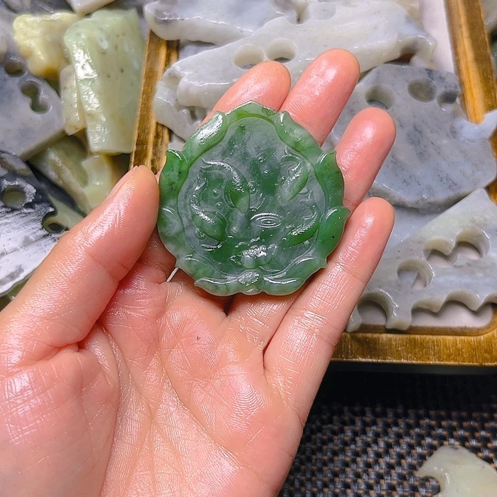 未镶嵌和田玉珠宝半成品掌*