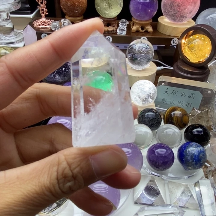 水晶摆件未镶嵌天然白水晶柱漏