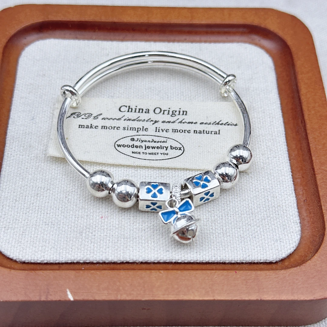 铜合金手镯 新款在逃公主蝴蝶结手镯中童小学生彩绘镯子礼物时尚