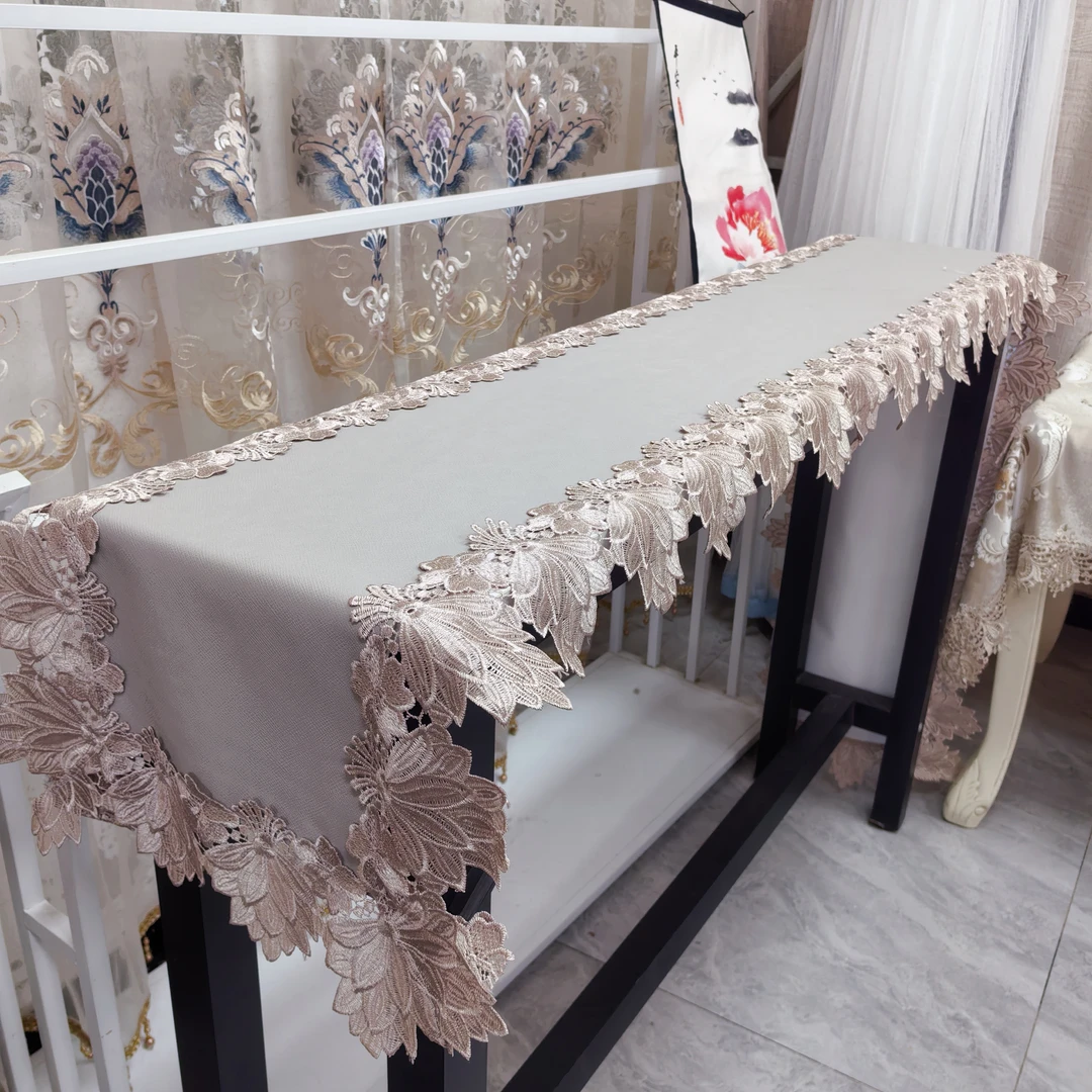 45*270含花边PU软皮革桌旗电视柜防水防油