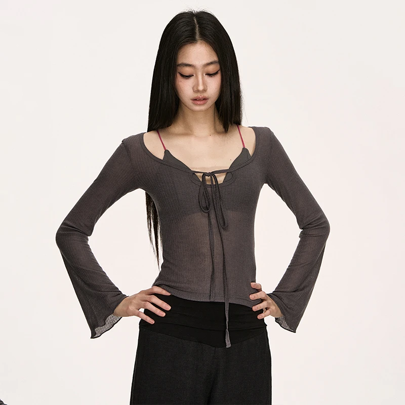 anna aneae 系带修身显瘦防晒长袖T