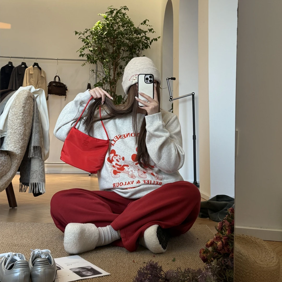 【夏夏】米奇妙妙屋-大码加绒卡通印花圆领百搭长袖卫衣S02160