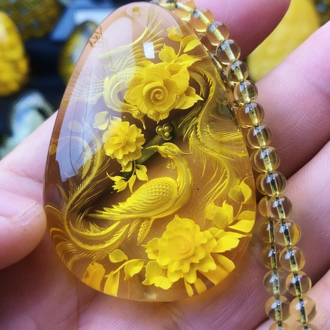 【闪购商品】未镶嵌吊坠(不含链)金珀琥珀阴雕