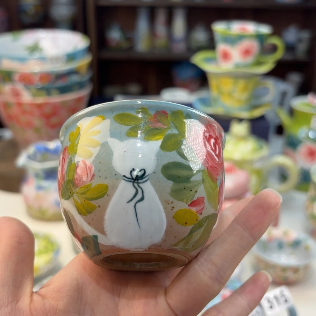 瓷片景德镇手绘高温釉下彩陶瓷茶具