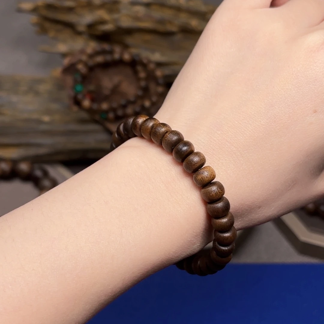 沉香手串越南芽庄白棋楠树头根部老料5×8单圈