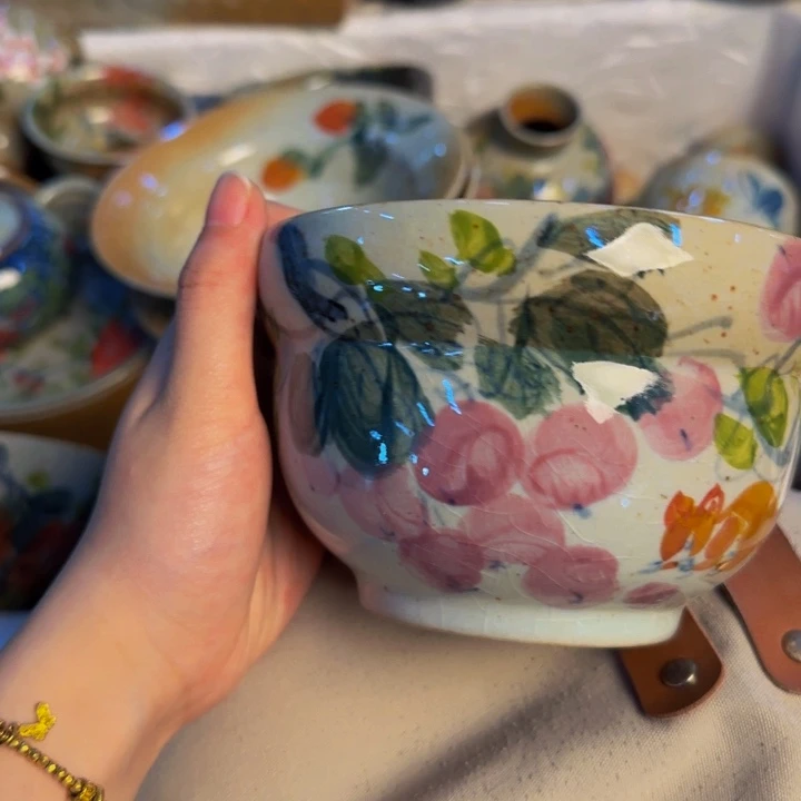 瓷片手工手绘细微不一样