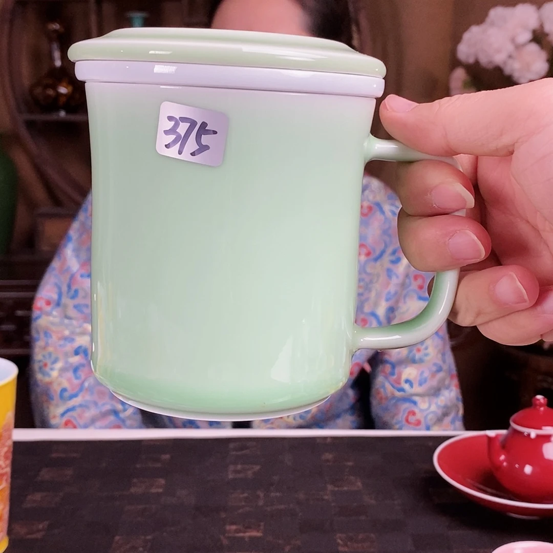 375号珍藏豆青釉茶水分离杯