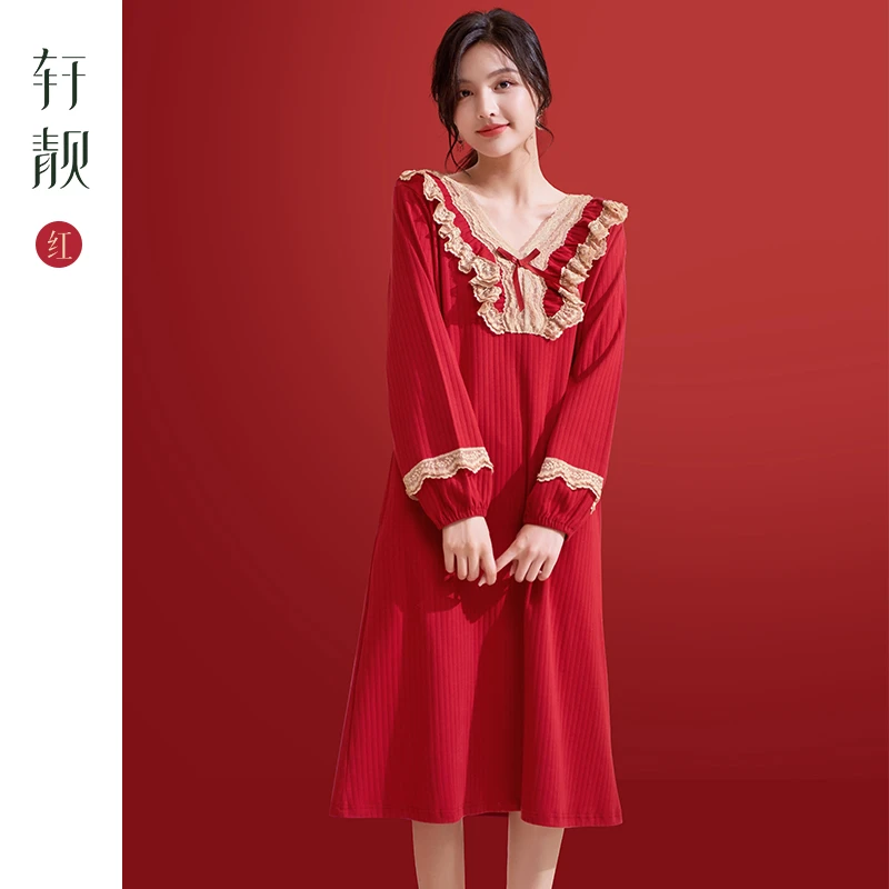 【亲肤纯棉】2025新款睡裙女春秋季长袖睡衣高级感公主秋冬款家居服