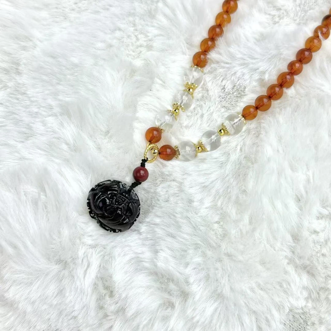 高档级珠宝血珀牡丹花Q115