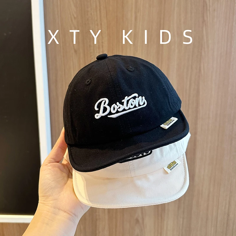 婴儿鸭舌帽2025春秋季时尚字母刺绣软檐遮阳棒球帽帅气宝宝帽子夏