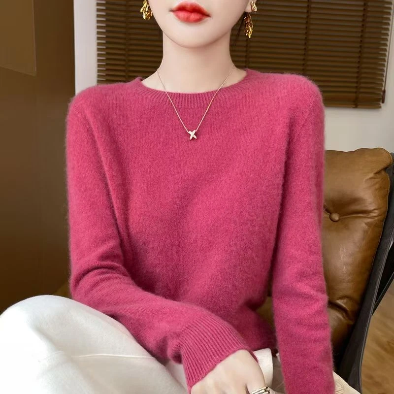 断码 ！100%羊毛衫 圆领女式保暖羊毛衫 经典休闲简约款