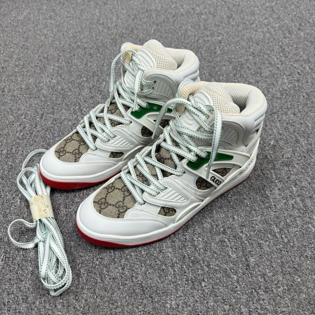 未使用 GUCCI/古驰 14909603Basket系列白色高帮板鞋未使用36.5码