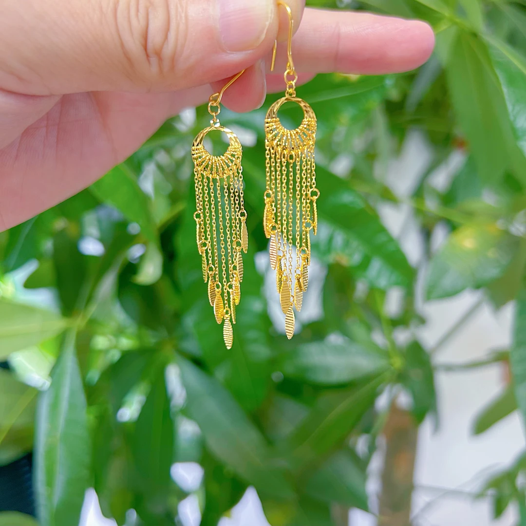 【5G金丝凤羽耳饰】A款爆闪女生礼物潮流【不支持7天无理由退换货】