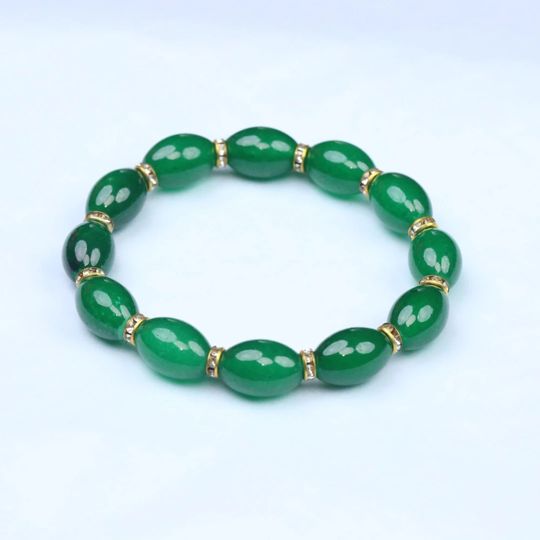 绿水晶橄榄珠手串（无礼盒）K202