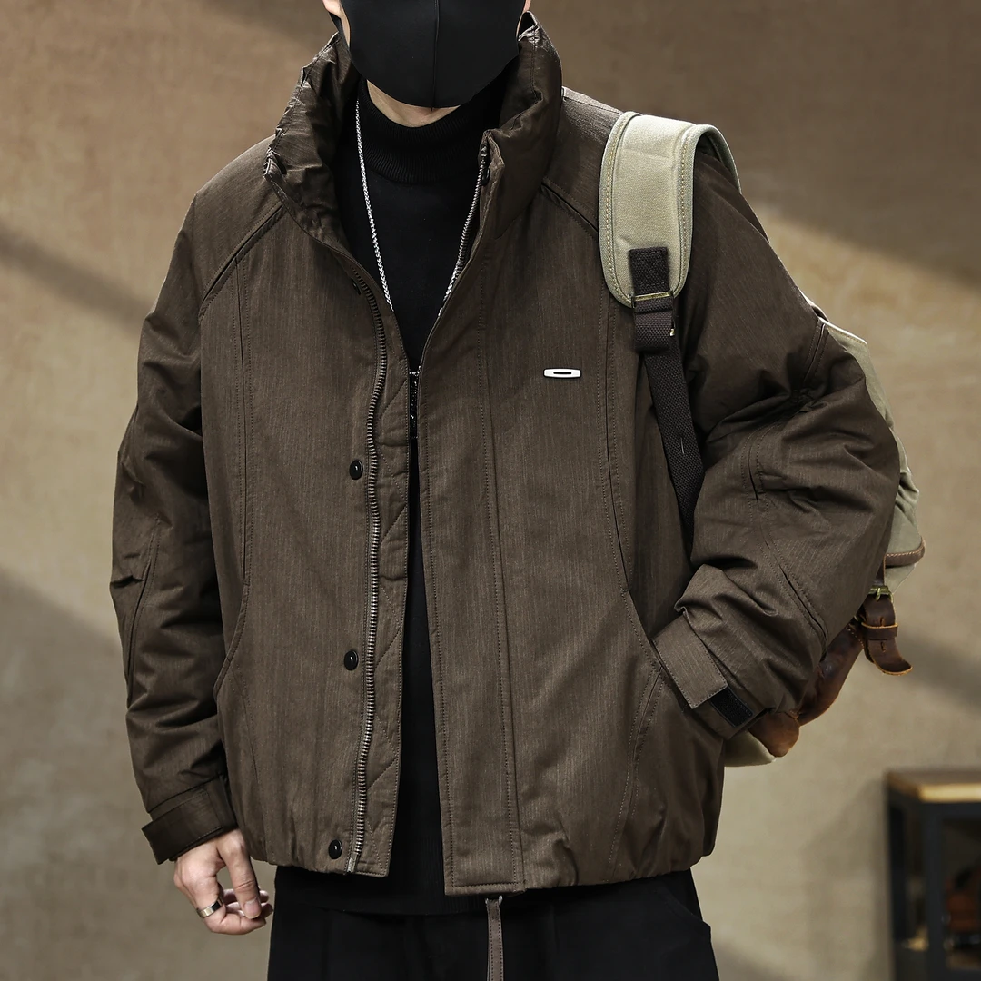 新国标90%白鸭绒轻薄羽绒服男冬季新款宽松大码保暖立领情侣外套