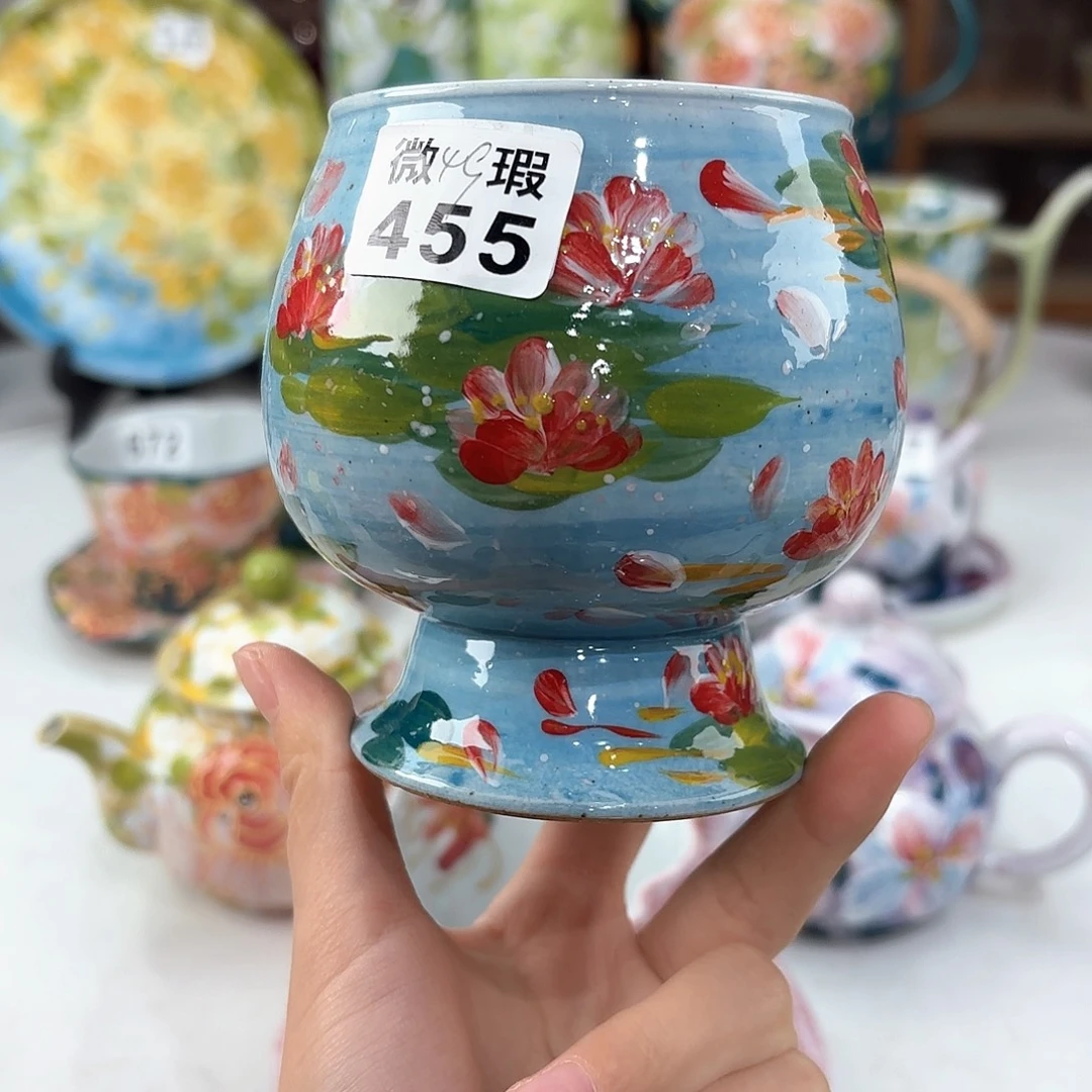 景德镇手绘高温釉下彩陶瓷茶具