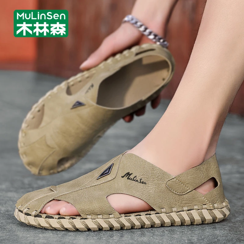木林森男士凉鞋2025新款夏季外穿休闲运动软底防滑耐磨沙滩鞋男款