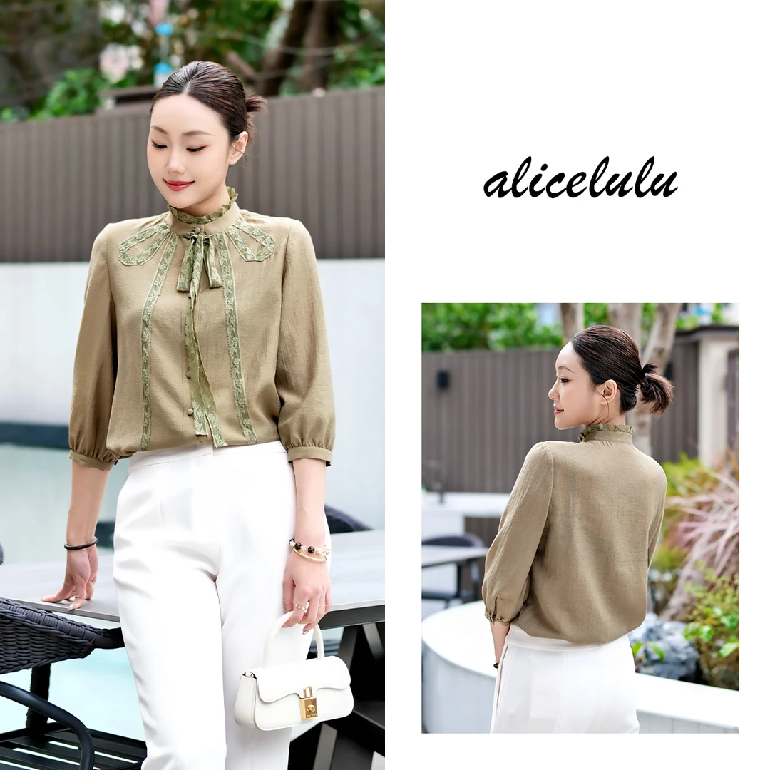 1 ALICE 清新少女衬衫 优雅蕾丝 时髦通勤 S2141970W