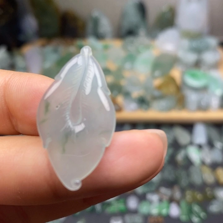 翡翠未镶嵌颈饰羽毛