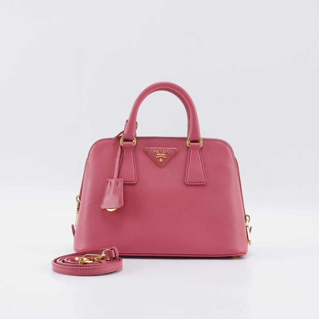 95新 Prada/普拉达 【诗诗】 普拉达 贝壳包小号 粉色 牛皮 贝壳包