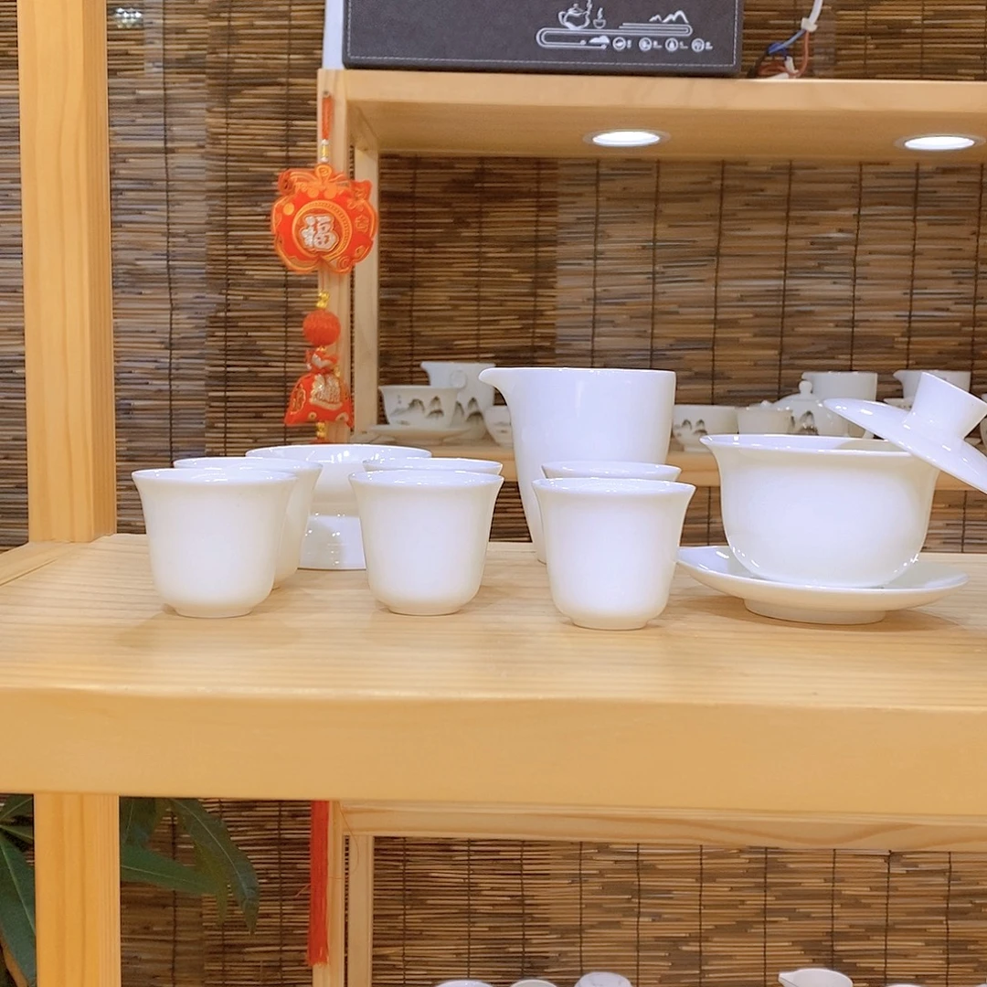 羊脂玉瓷茶具套装