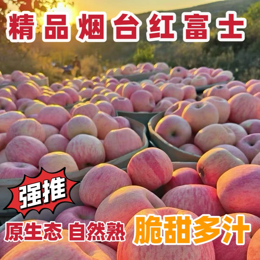 山东烟台红富士苹果新鲜水果脆甜冰糖心包邮