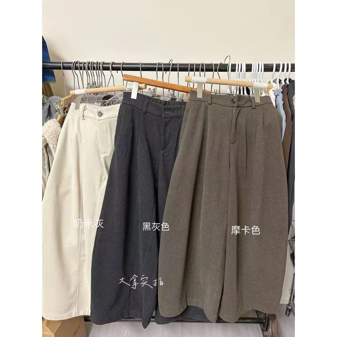 ALatte：加绒毛呢裤/  裤长97！ 过冬款慵懒休闲裤