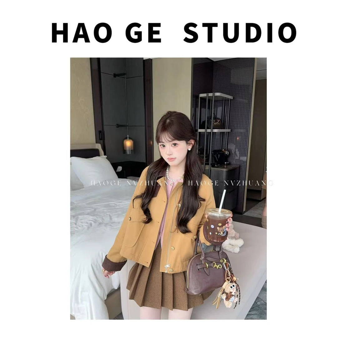 浩哥严选●露思同款HGQ5TZ4106A-WT夹棉外套预时尚短款街头设计款