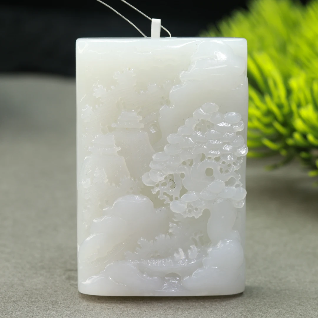 27和田玉黑山料山水牌/400041北京中保拍卖